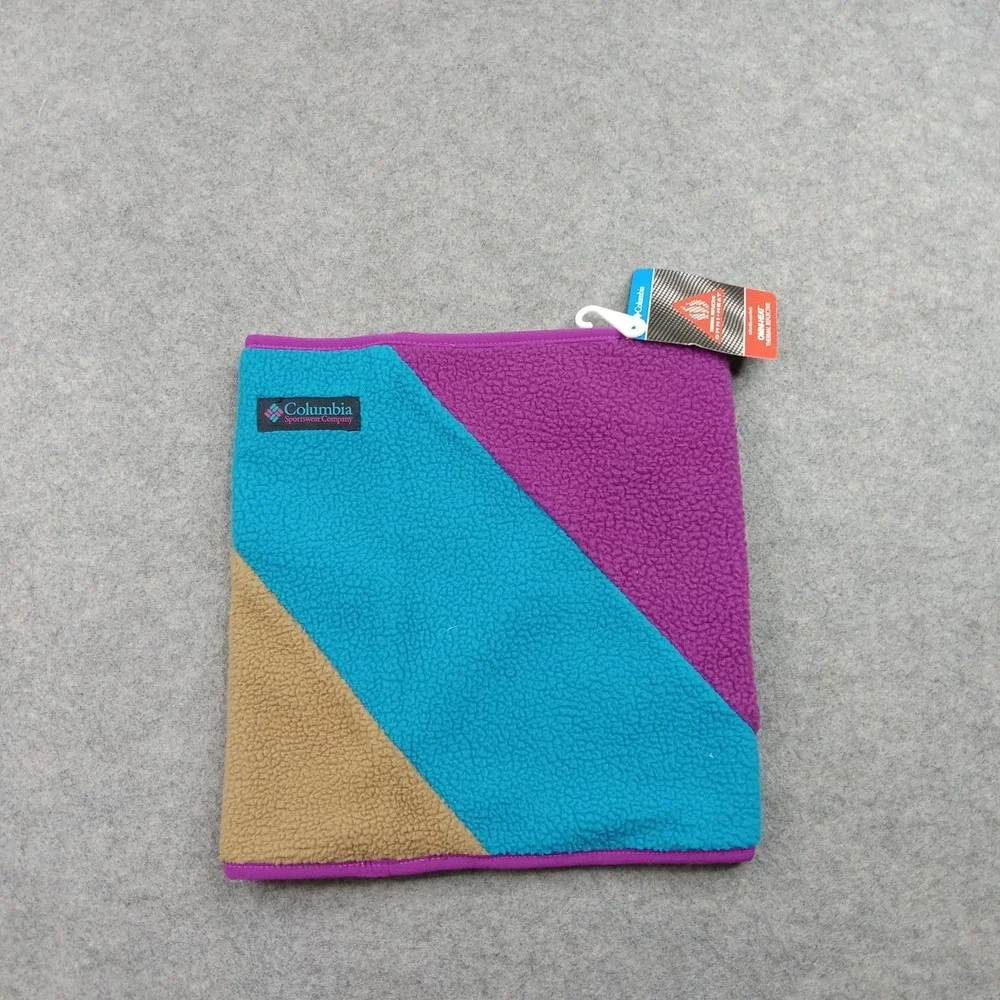 Columbia Scarf Mens‎ One Size Multicolor Fleece Cowl Gaiter Geometric Omni-Heat